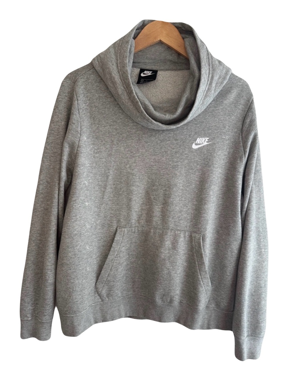 Nike Grey Cowl Neck Pullover Sweatshirt Size XL